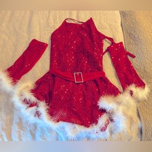 Christmas figure skating dress